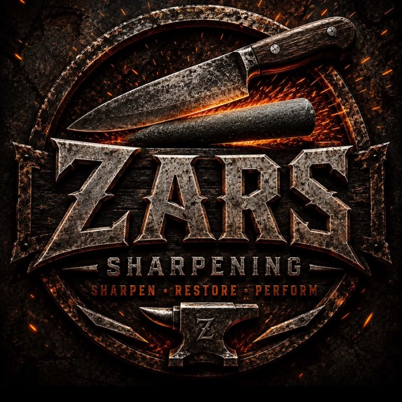 ZARS Sharpening — crossed knife and honing steel crest